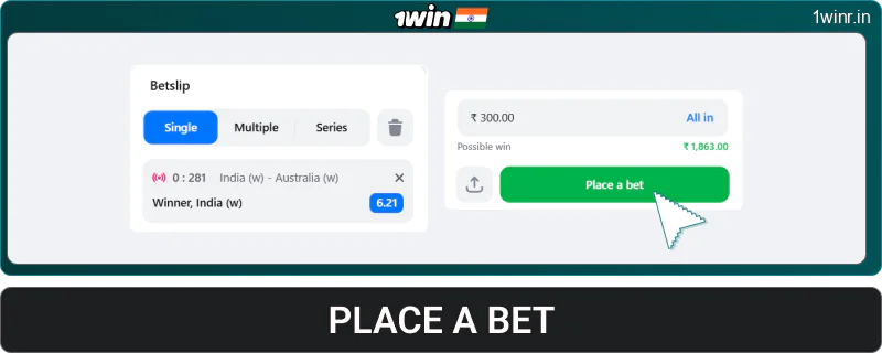 Place a bet at 1win India